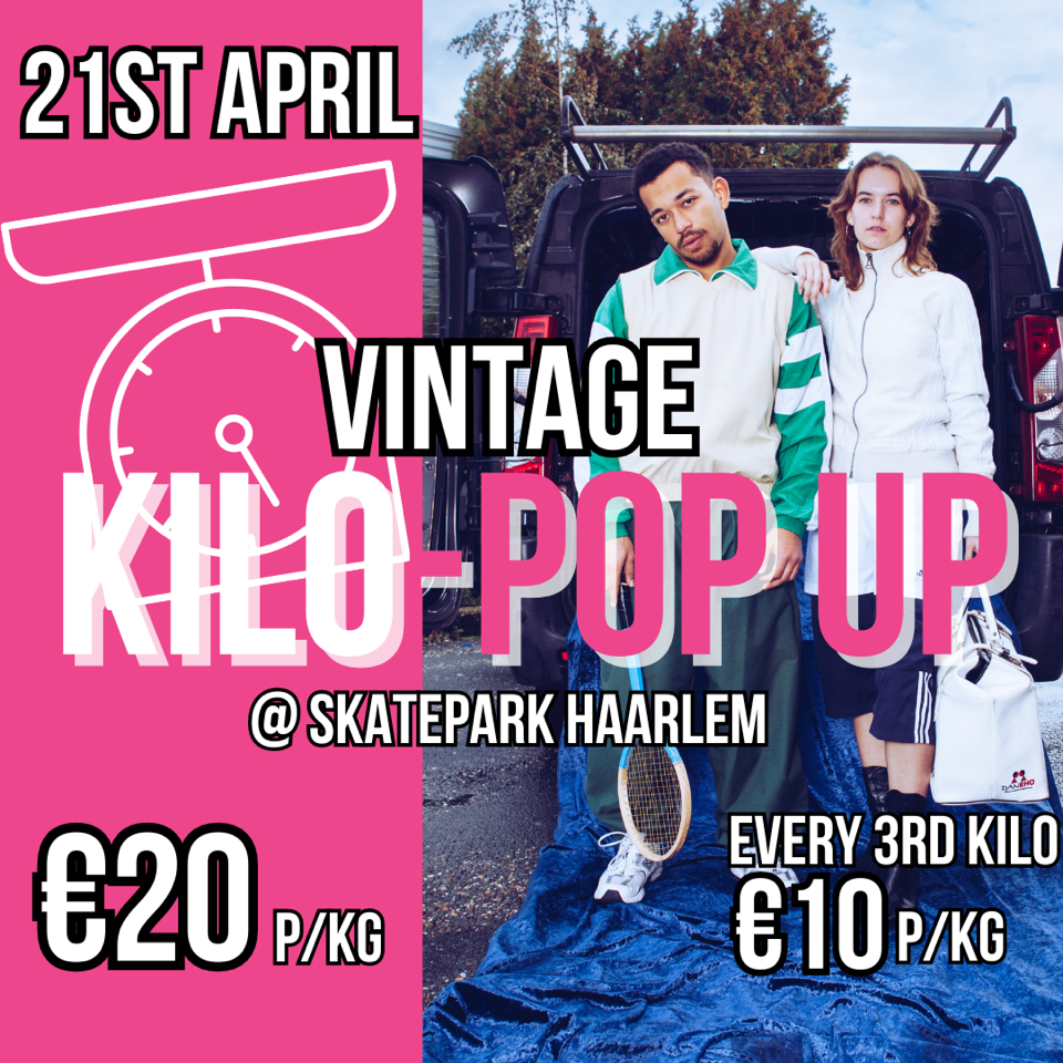 21 april: Vintage Kilo Pop Up Sale in Skatepark Haarlem