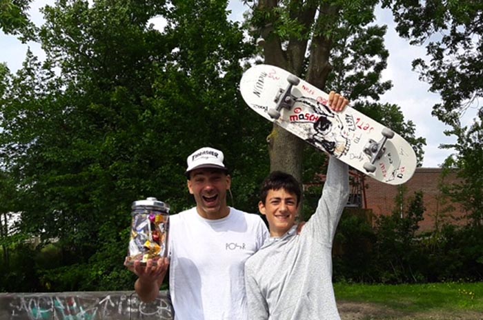 Thomas Adamidis en Ruud Jansen skateboardleraren